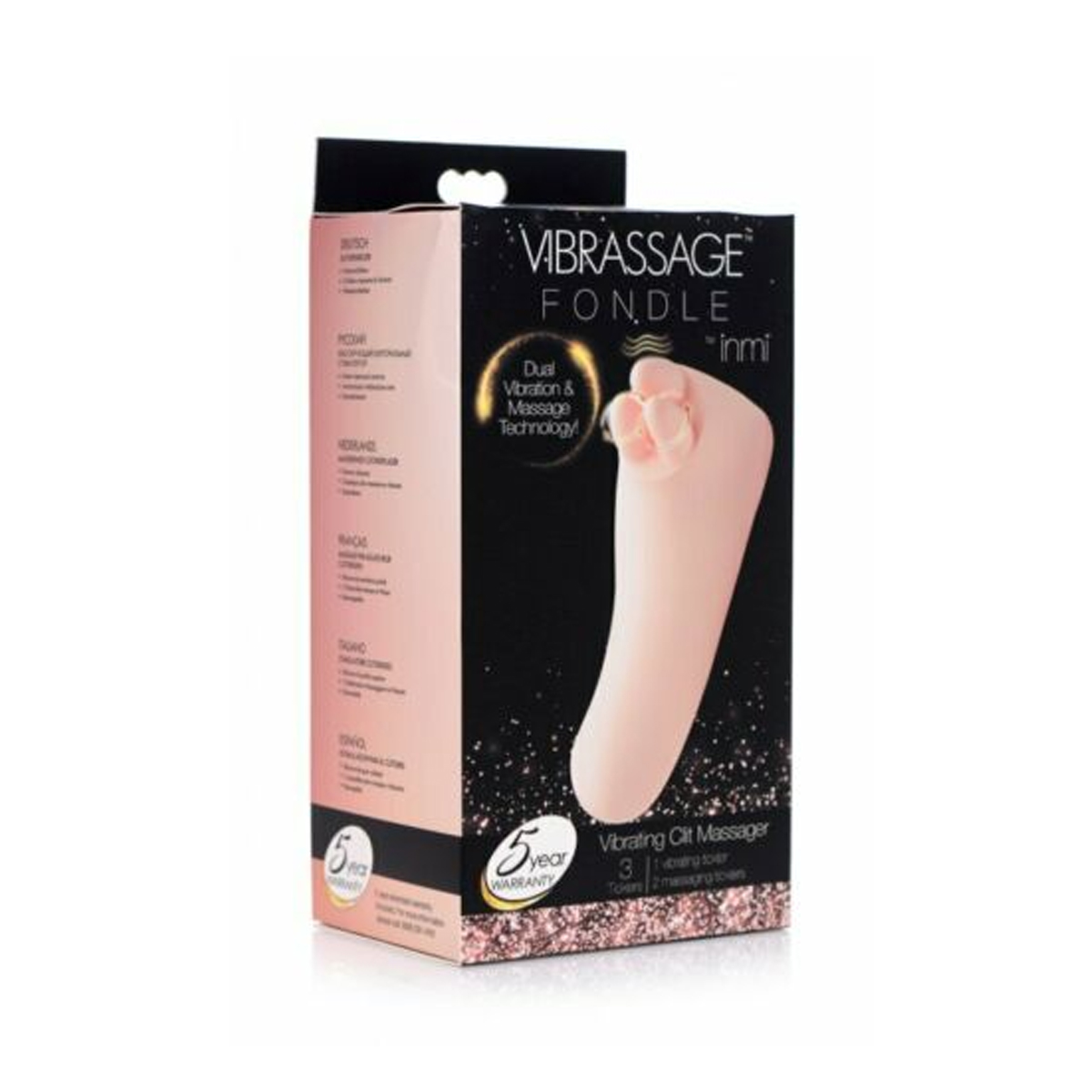 Stimulator Clitoris Fondle Vibration&Massage, 5 Viteze, Silicon, USB, Roz, Nr. 5, Erotic24.ro