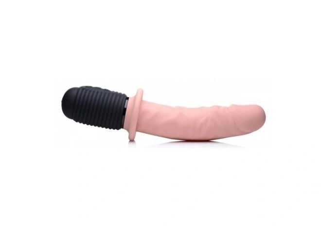 Vibrator Power Pounder, 10 Moduri Vibratii, 7 Moduri Impingere, Silicon, USB, Natural, 27.3 cm, #4, Erotic24.ro
