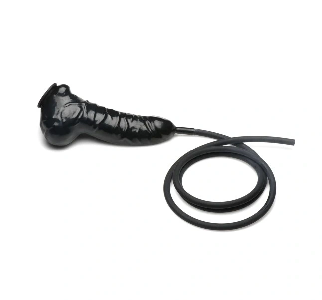 Manson Realist de Penis Guzzler cu Furtun, Latex/Silicon, Negru, #2, Erotic24.ro