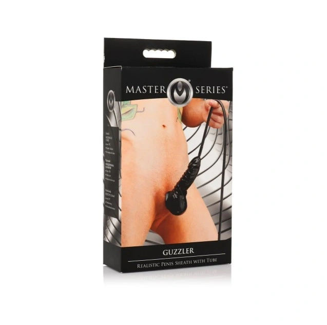 Manson Realist de Penis Guzzler cu Furtun, Latex/Silicon, Negru, #4, Erotic24.ro