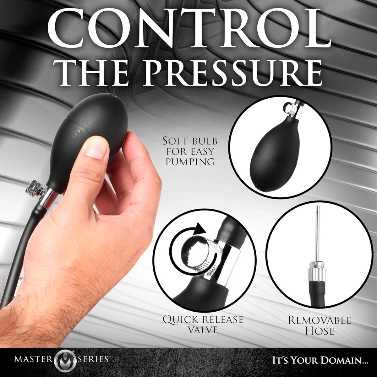 Bile Anale Gonflabile Ass Rattler cu Pompa Manuala, Silicon, Negru, 20.3 cm, #4, Erotic24.ro