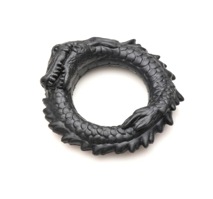 Inel de Penis Black Caiman Creature Cocks, Silicon, Negru, #2, Erotic24.ro