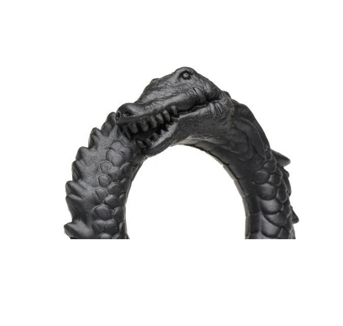 Inel de Penis Black Caiman Creature Cocks, Silicon, Negru, #3, Erotic24.ro