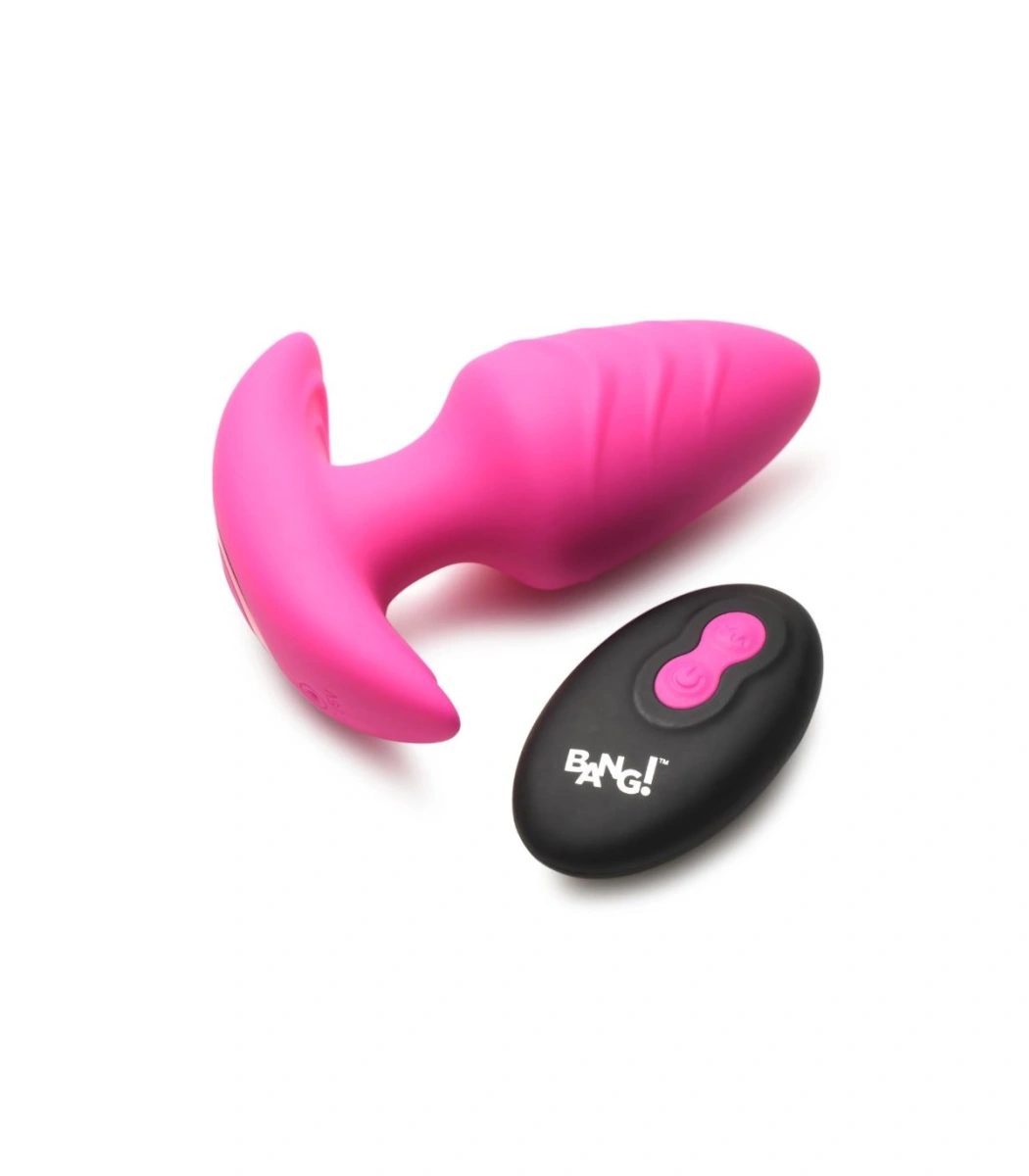 Vibrator Anal Rotativ cu Telecomanda, 7 Moduri+3 Viteze, Silicon, Roz, 9.8 cm