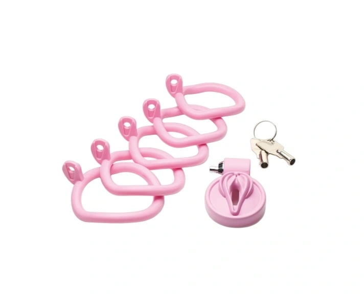 Cusca de Castitate Pussification Vulva Chastity Cage, ABS, Roz, Nr. 2, Erotic24.ro