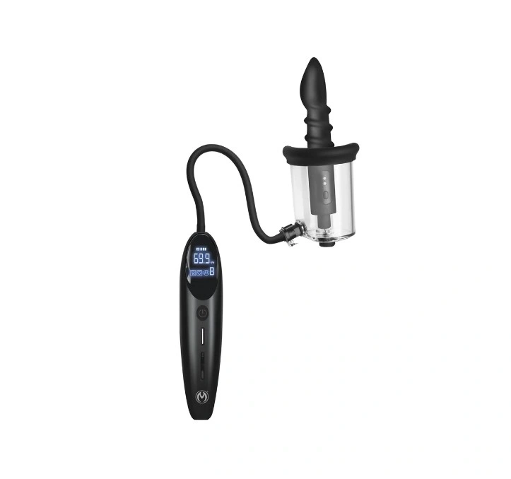 Stimulator Anal Rosebud Driller Deluxe Set, Suctiune, Impingere, Vibratii, Silicon, USB, Negru, Nr. 2, Erotic24.ro