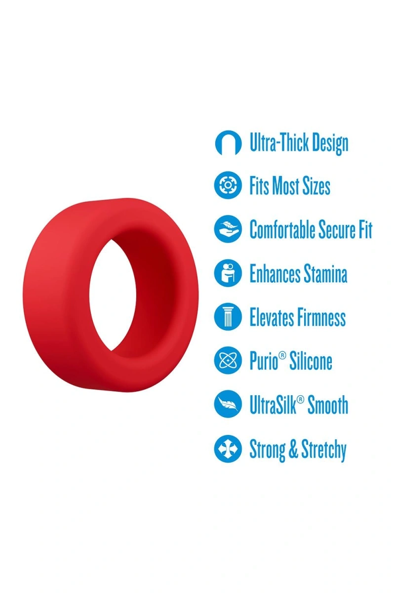 Inel de Penis Pursuit Performance Plus, Silicon Lichid, Rosu, #5, Erotic24.ro