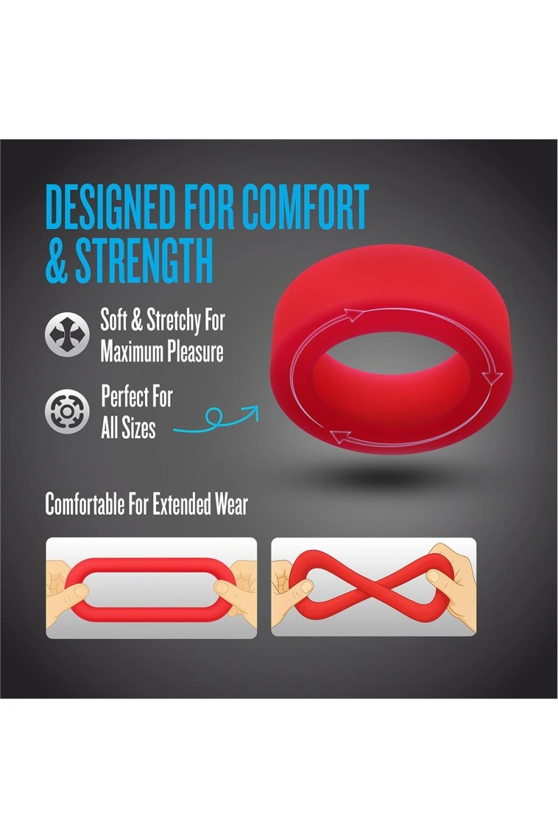 Inel de Penis Pursuit Performance Plus, Silicon Lichid, Rosu, #12, Erotic24.ro