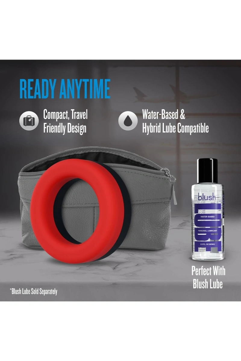 Inel de Penis TakeOff Performance Plus, Silicon Lichid, Rosu/Negru, #10, Erotic24.ro