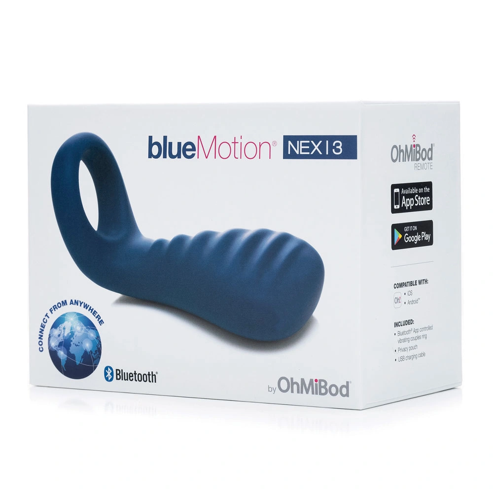Inel Penis Nex3 BlueMotion Bluetooth Control Silicon Albastru USB, #4, Erotic24.ro