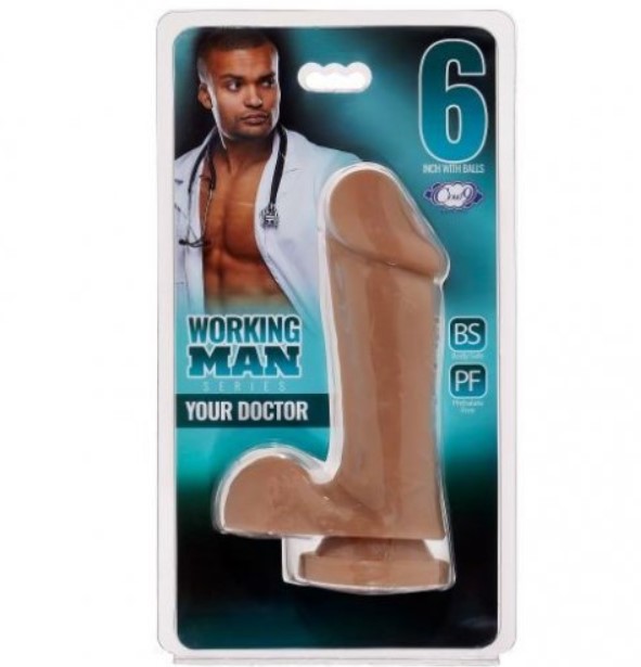 Dildo Realist Your Doctor, PVC, Maro, 19 cm, Nr. 4, Erotic24.ro