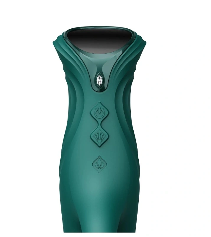 Vibrator Rabbit Mose 2 Thruster+Heating, App Control, Silicon, USB Magnetic, Verde, 25.8 cm, #4, Erotic24.ro