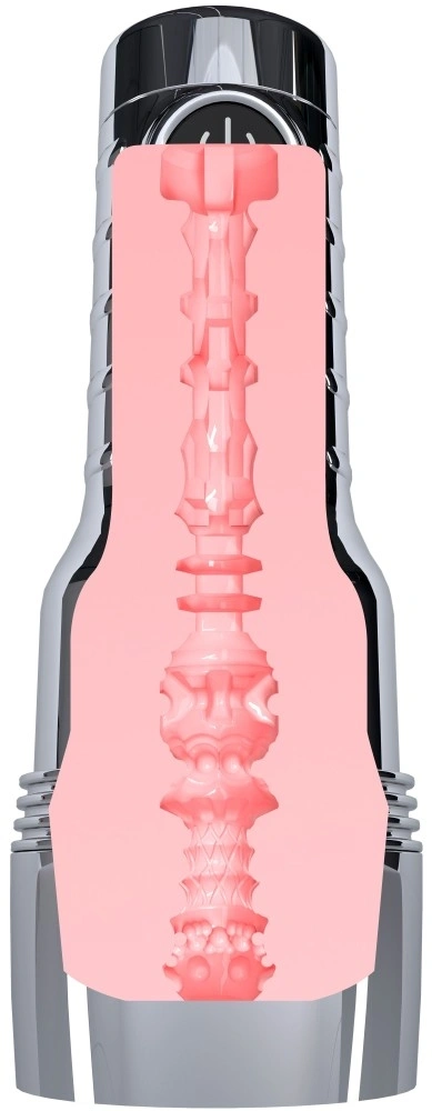 Masturbator cu Vibratii Fleshlight Quiver, Functie Incalzire, TPE, USB, Argintiu, 25.5 cm, #9, Erotic24.ro