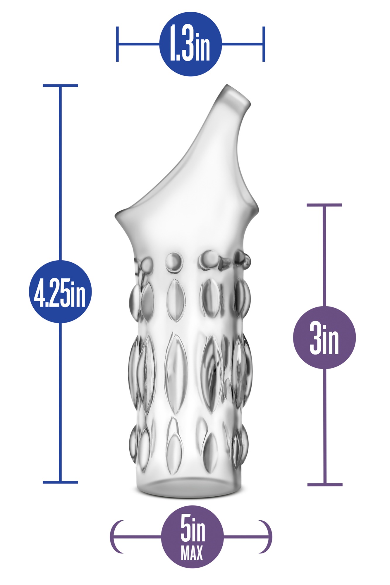 Manson Performance Studded Sleeve Ring, TPE, Transparent, 10.7 cm, #3, Erotic24.ro