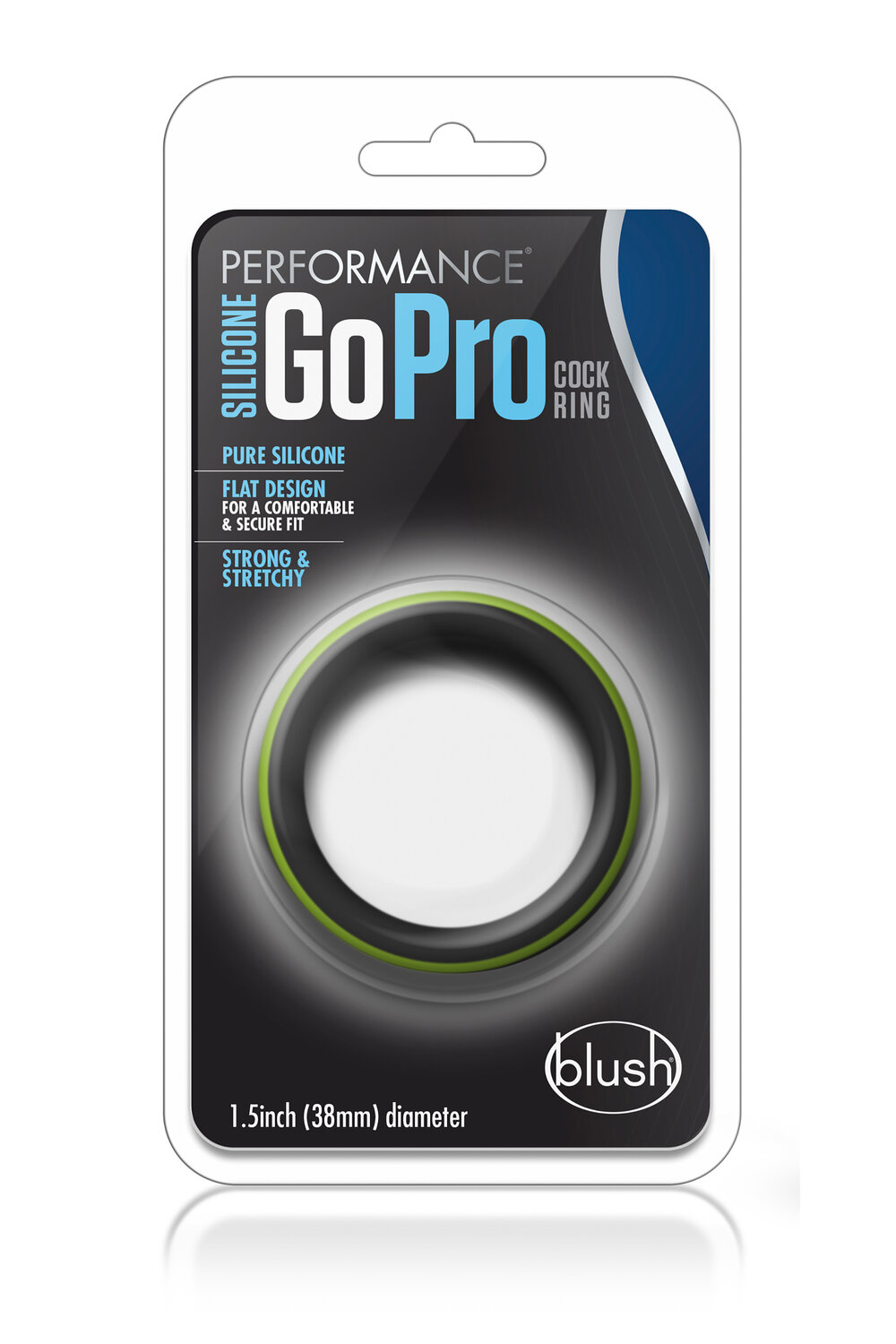 Inel de Penis GoPro Performance Silicon Negru/Verde, #3, Erotic24.ro