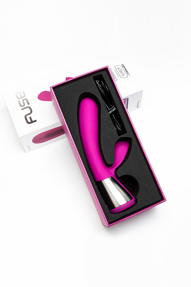 Vibrator Rabbit Fuse OhMiBod Bluetooth App Connect Silicon USB Roz 18 cm, Nr. 6, Erotic24.ro