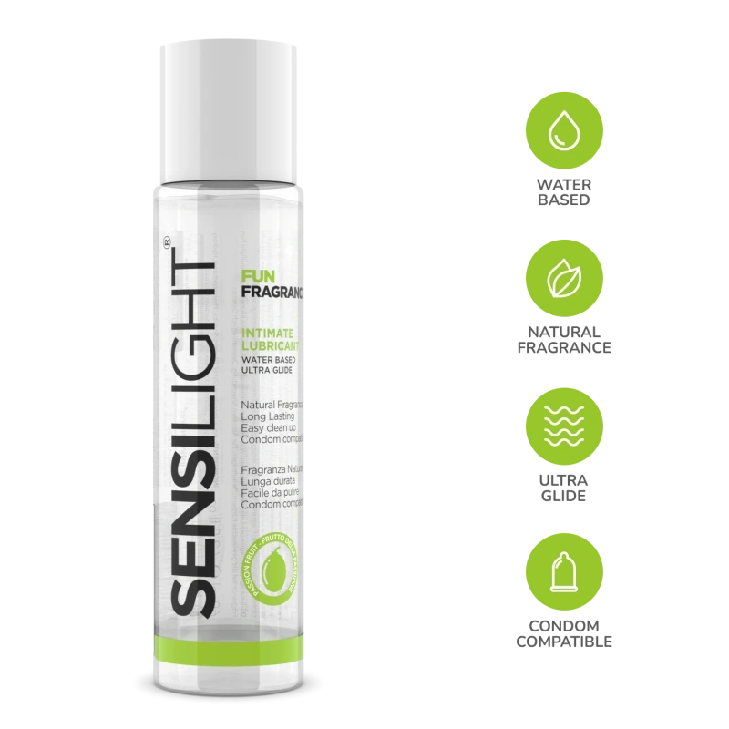 Lubrifiant Sensilight Fun Fragrance Passion Fruit pe Baza de Apa, 60 ml, Nr. 2, Erotic24.ro