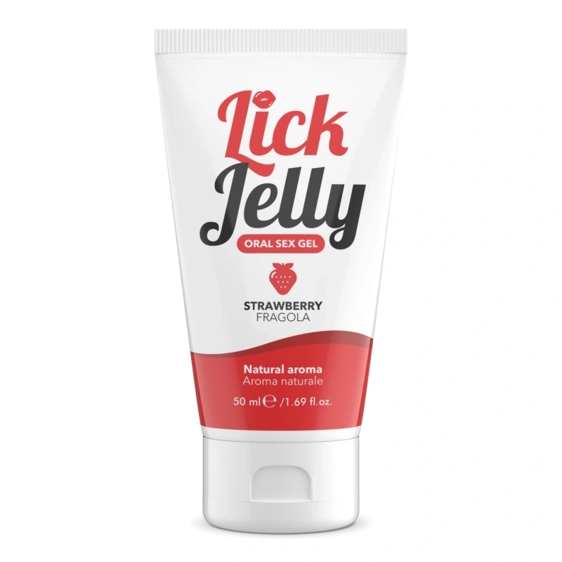 Jucarii Sexuale Cuplu - Gel pentru Sex Oral Lick Jelly Aroma Capsuni, 50 ml, Erotic24.ro
