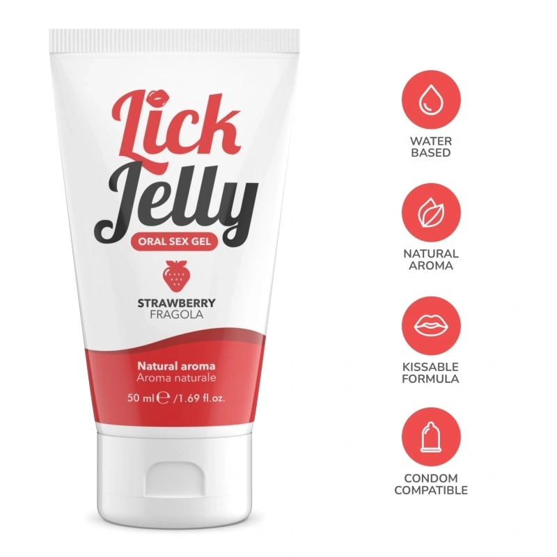 Gel pentru Sex Oral Lick Jelly Aroma Capsuni, 50 ml, #2, Erotic24.ro