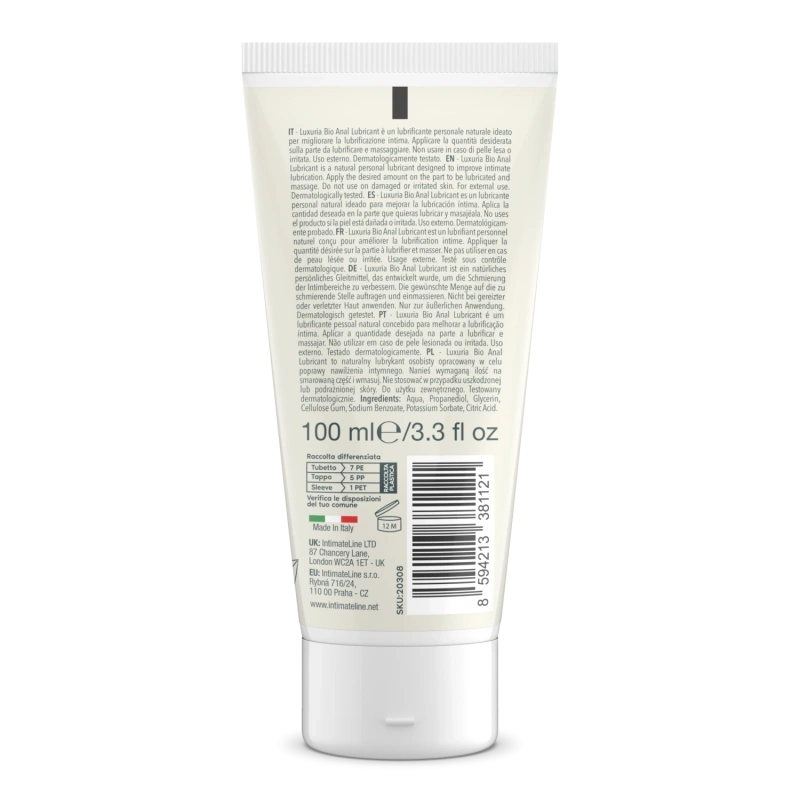 Lubrifiant anal Luxuria BIO pe Baza de Apa, 100 ml, #2, Erotic24.ro