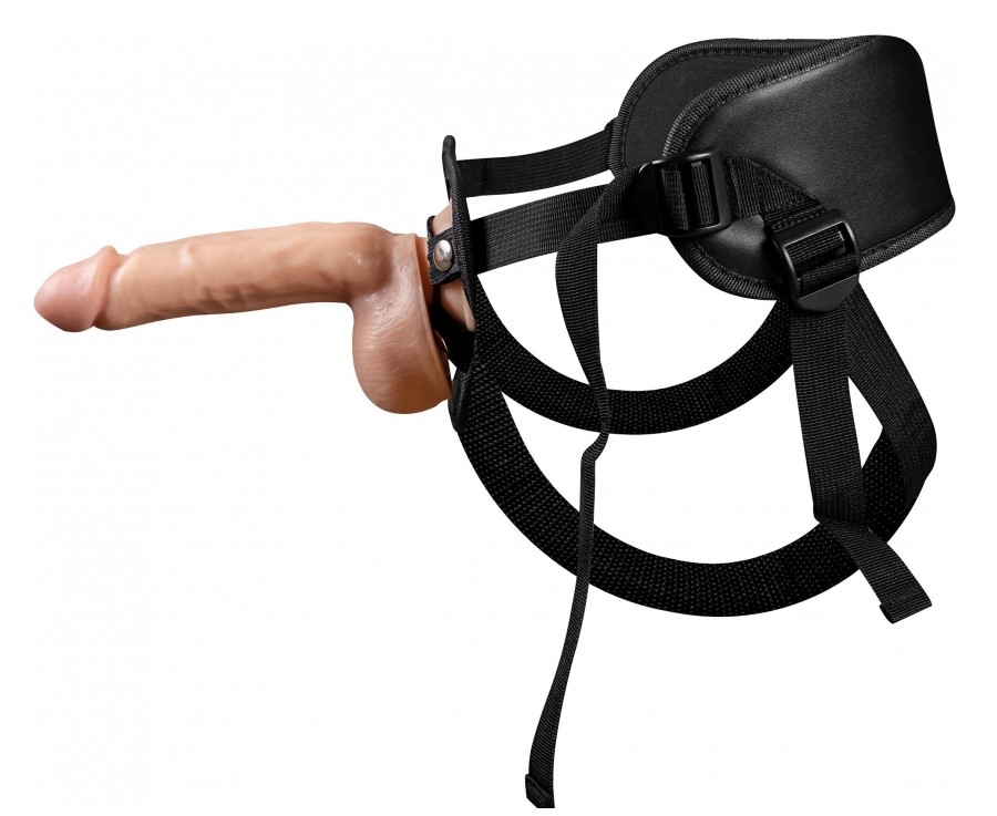 Strap-on Perica cu Dildo Realist, PVC, Natural, 22 cm, #2, Erotic24.ro