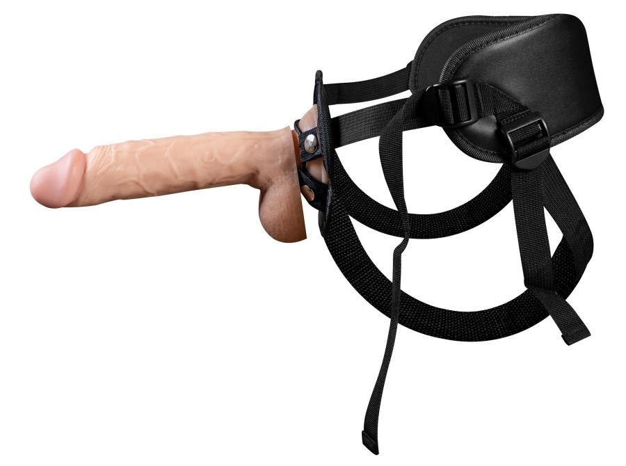 Strap-on Milanche cu Dildo Realist, PVC, Natural, 24 cm, #2, Erotic24.ro