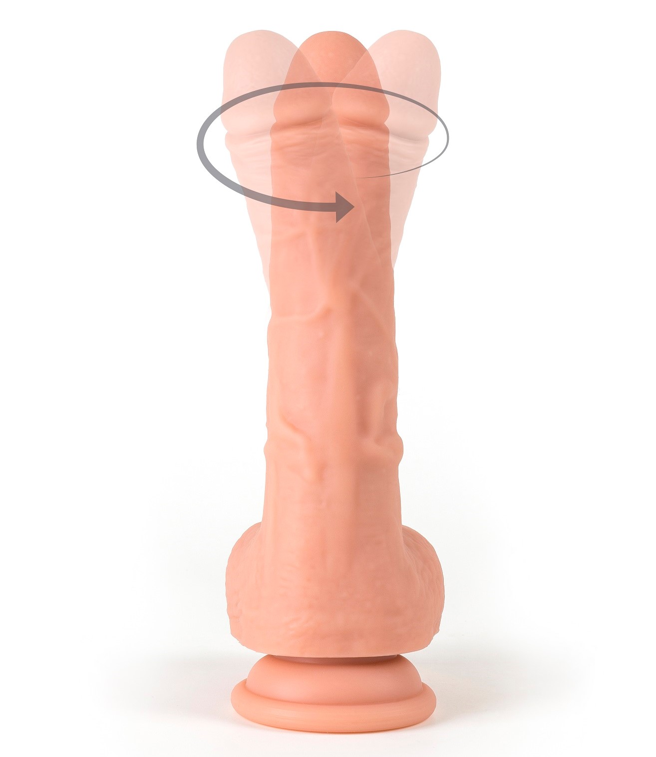 Vibrator Realist R9, Vibrating & Rotating, Remote Control, Silicon Lichid, USB, Natural, 21 cm