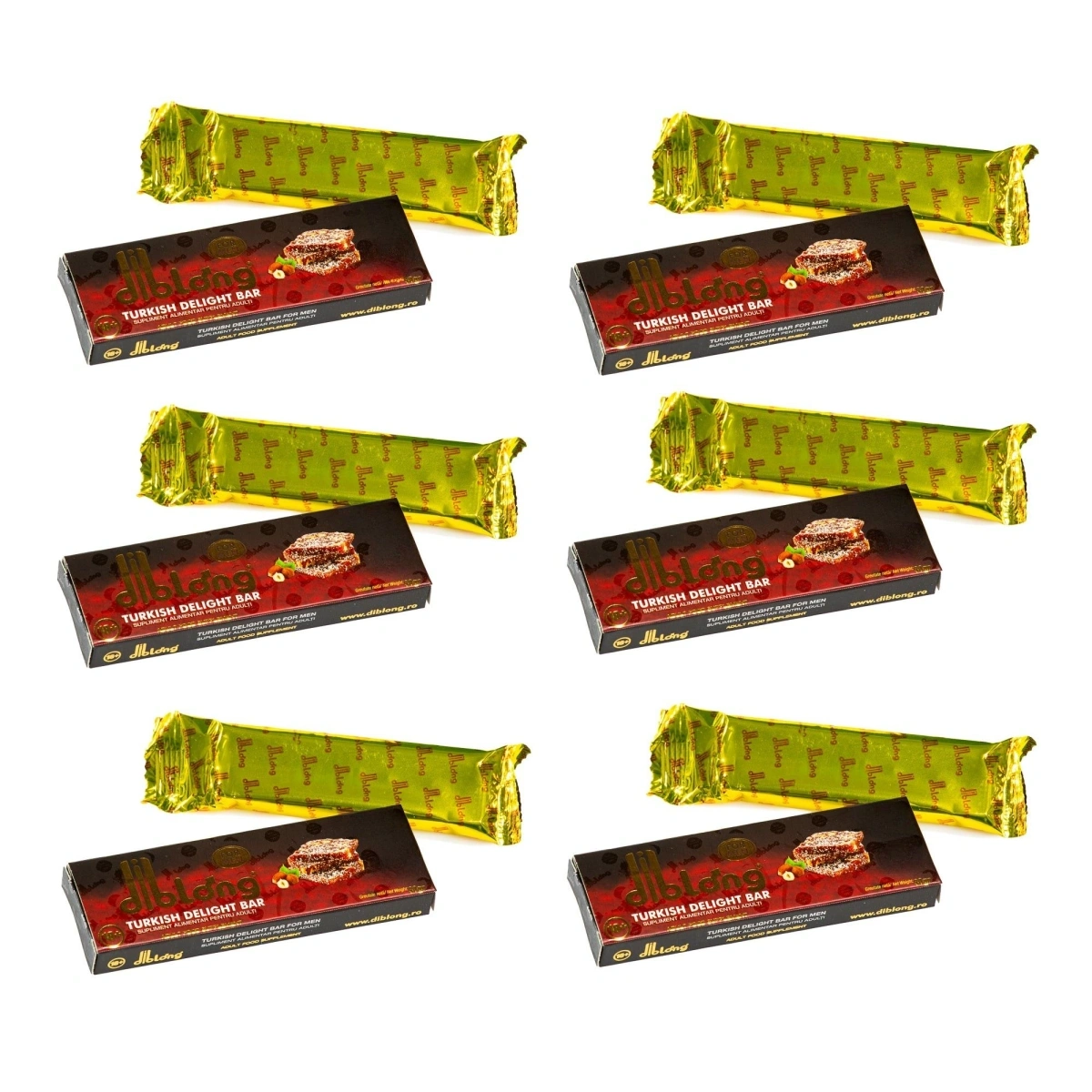 Set 6 bucati-Supliment alimentar  DIBLONG Turkish Delight Bar pentru barbati pe baza de rahat turcesc, cu plante care sustin sanatatea sexuala si functia de reproducere, 6x30g, #4, Erotic24.ro