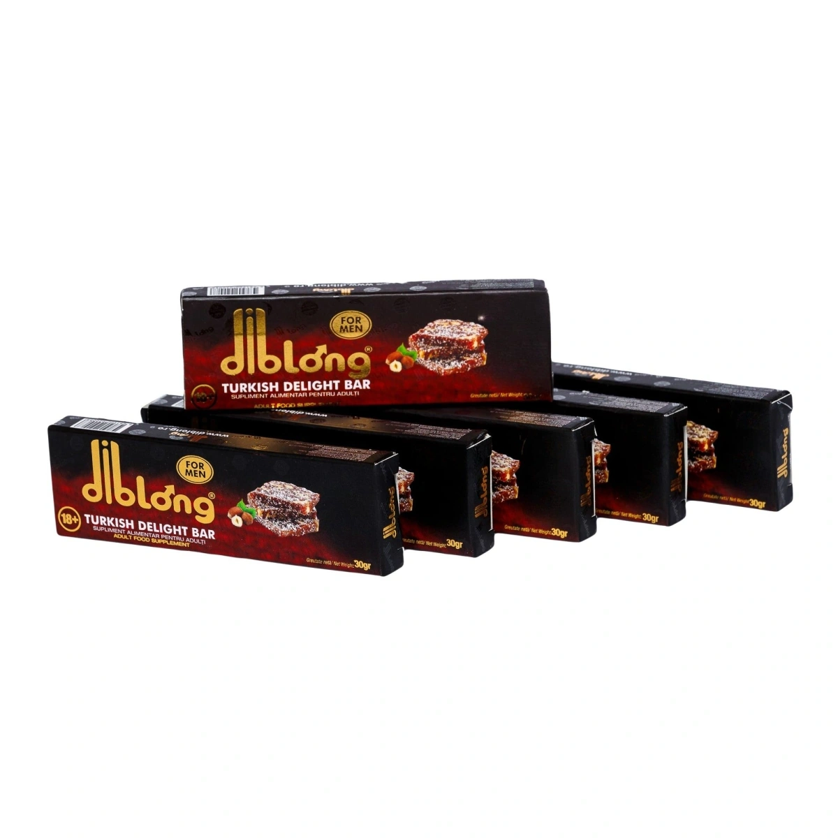 Set 6 bucati-Supliment alimentar  DIBLONG Turkish Delight Bar pentru barbati pe baza de rahat turcesc, cu plante care sustin sanatatea sexuala si functia de reproducere, 6x30g, #3, Erotic24.ro