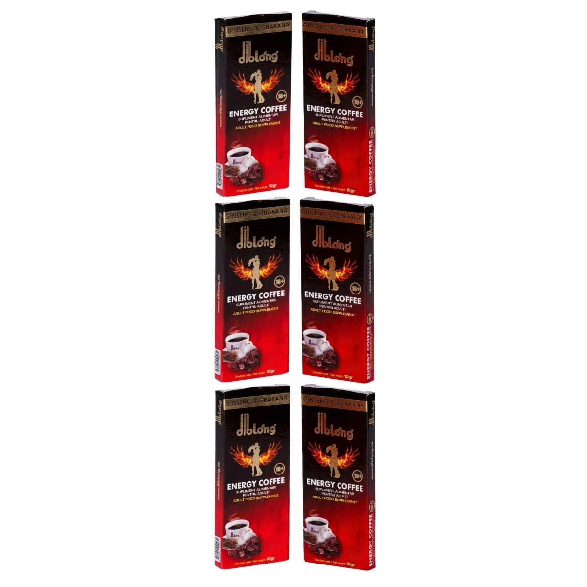 Set 6 plicuri-Supliment alimentar Diblong Energy Coffee pentru barbati, formula de cafea instant cu plante care sustin sanatatea sexuala si functia erectila, 6x10g, #2, Erotic24.ro