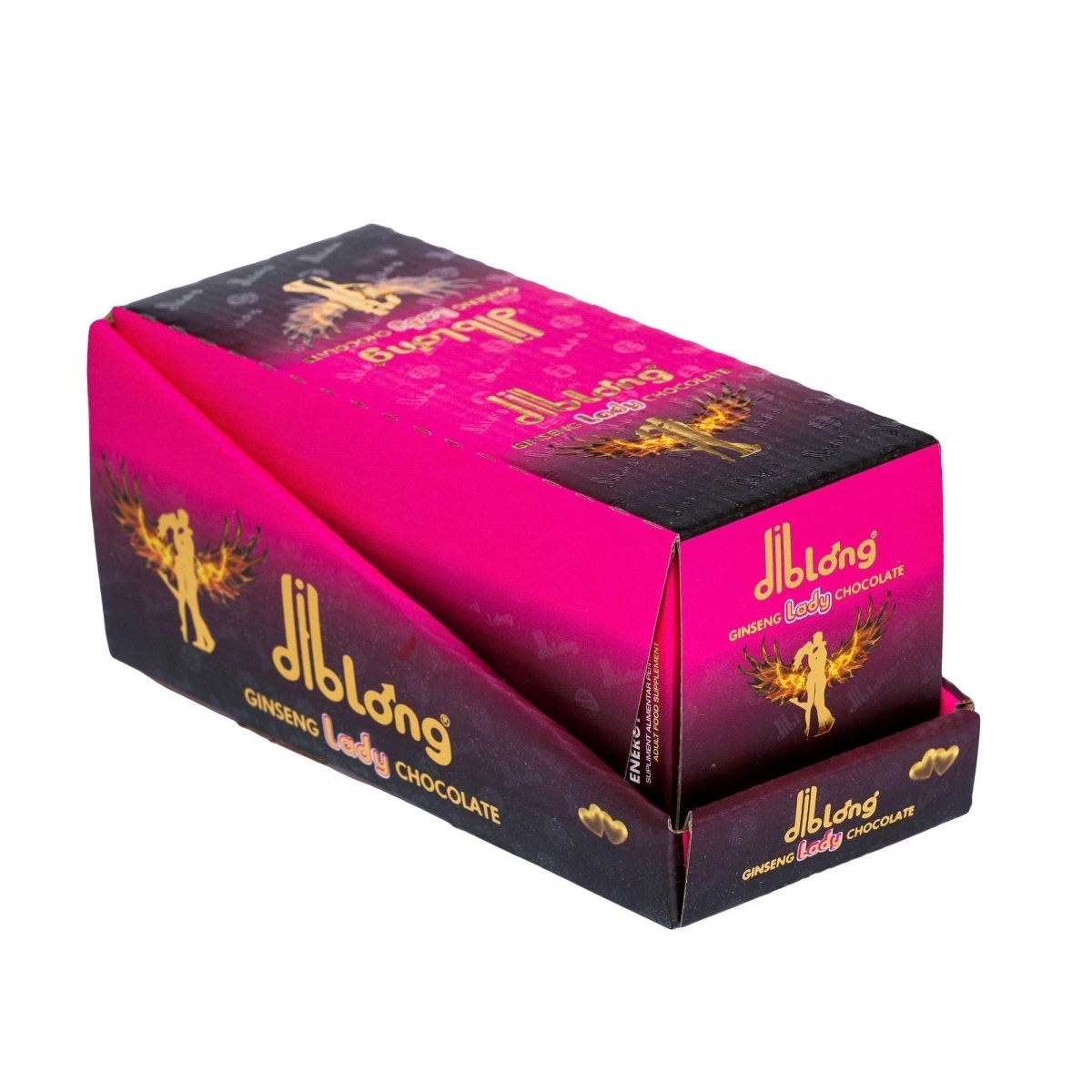 Set 12 bucati-Supliment alimentar Diblong Energy Chocolate pentru femei pe baza de ciocolata, cu plante care sustin sanatatea sexuala si recapatarea energiei, 12 x 24g, #5, Erotic24.ro