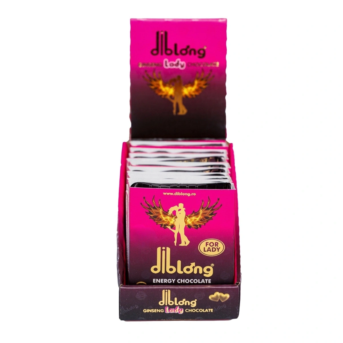 Set 12 bucati-Supliment alimentar Diblong Energy Chocolate pentru femei pe baza de ciocolata, cu plante care sustin sanatatea sexuala si recapatarea energiei, 12 x 24g, #8, Erotic24.ro