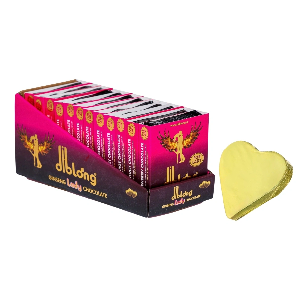 Set 12 bucati-Supliment alimentar Diblong Energy Chocolate pentru femei pe baza de ciocolata, cu plante care sustin sanatatea sexuala si recapatarea energiei, 12 x 24g, #10, Erotic24.ro