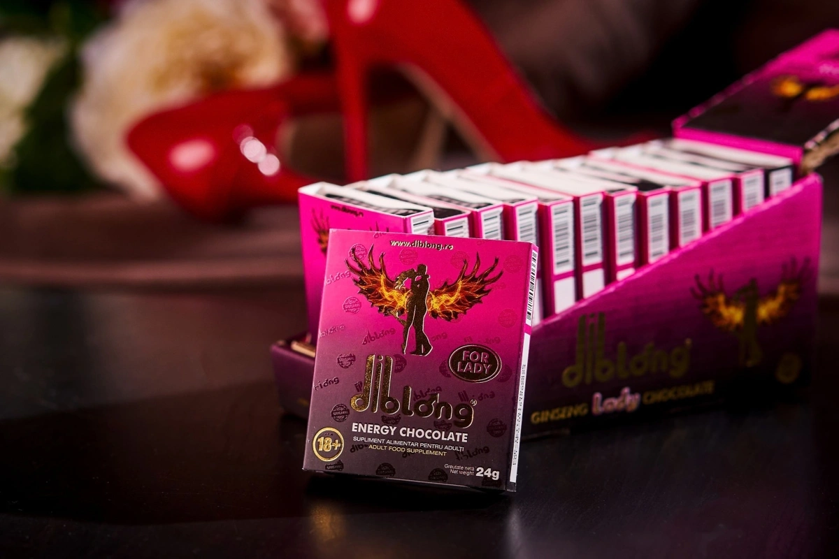 Set 12 bucati-Supliment alimentar Diblong Energy Chocolate pentru femei pe baza de ciocolata, cu plante care sustin sanatatea sexuala si recapatarea energiei, 12 x 24g, #14, Erotic24.ro