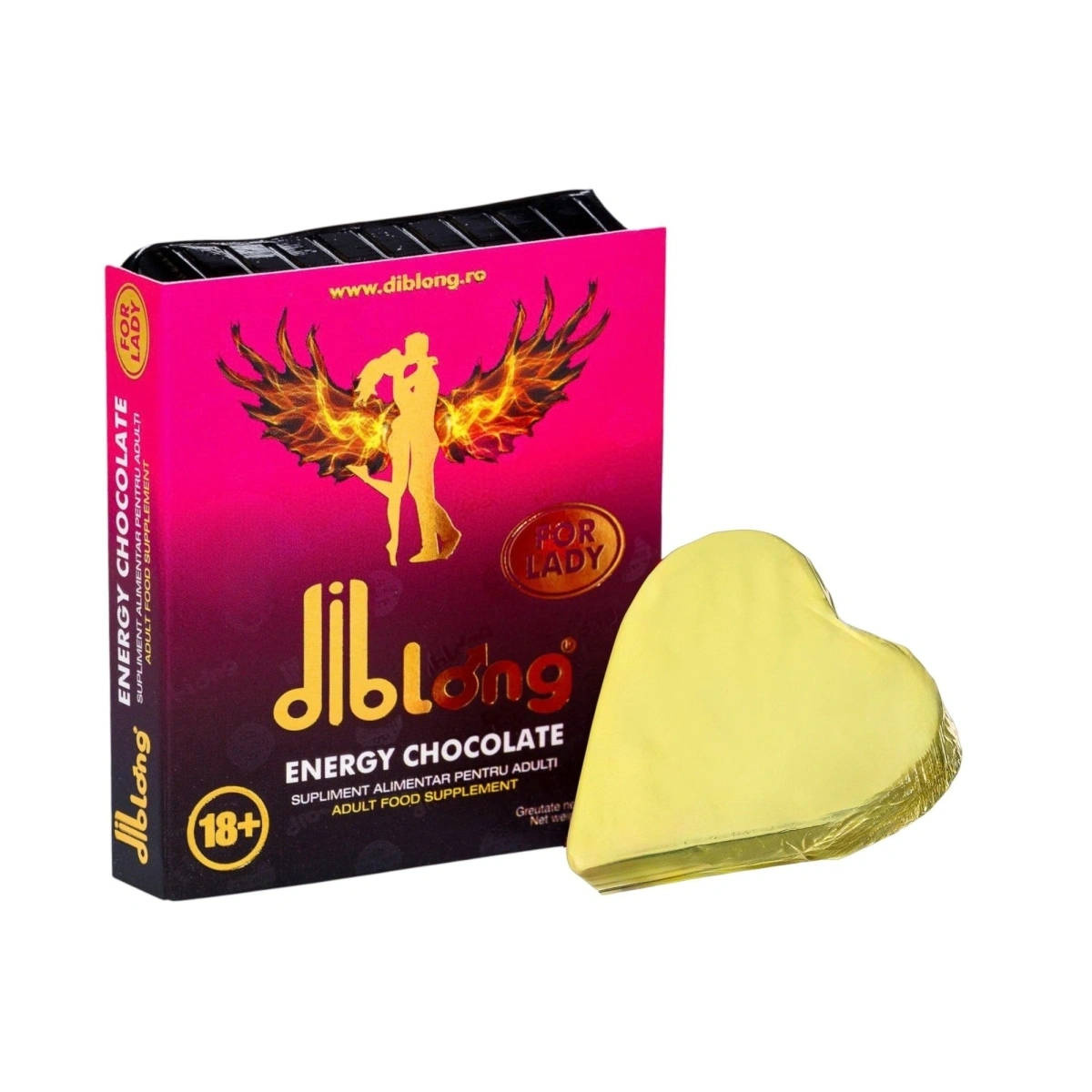 Set 6 bucati-Supliment alimentar Diblong Energy Chocolate pentru femei pe baza de ciocolata, cu plante care sustin sanatatea sexuala si recapatarea energiei, 6 x 24g, #2, Erotic24.ro