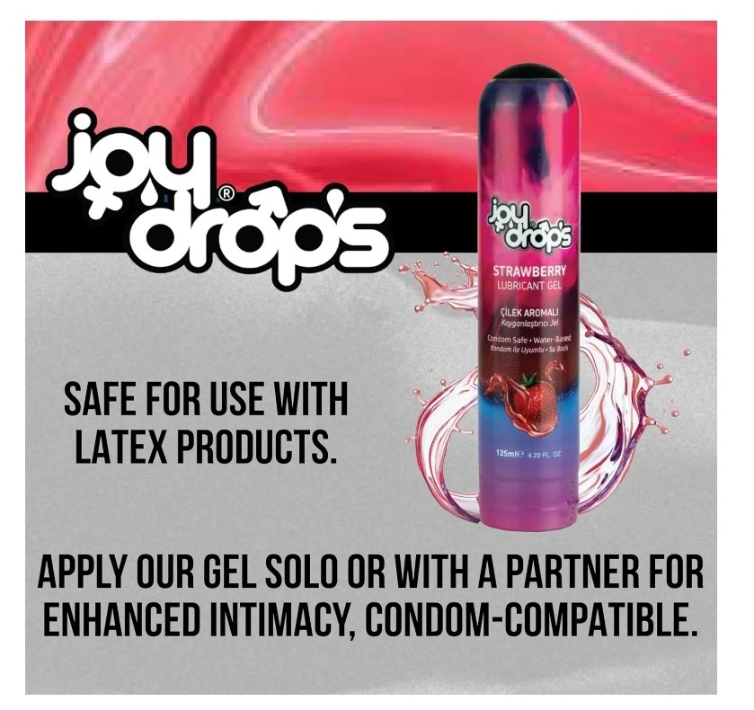 Lubrifiant JoyDrops Aroma Capsuni, pe Baza de Apa, 125 ml, #5, Erotic24.ro