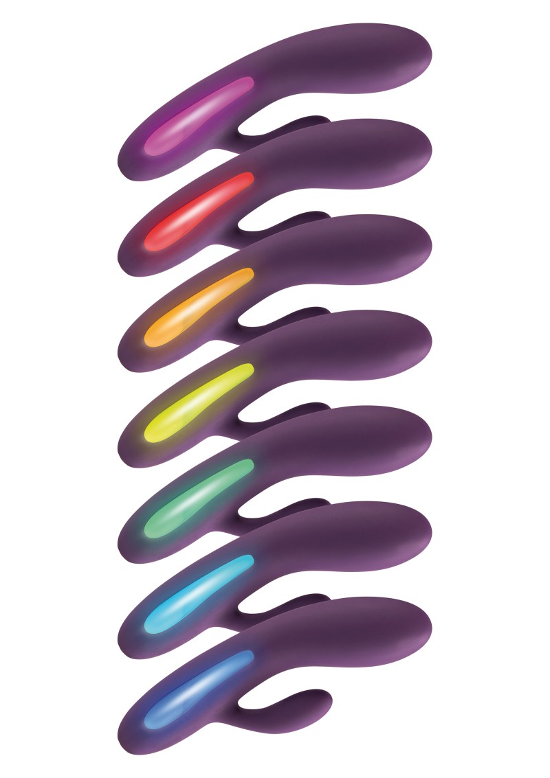 Vibrator Iepuras Splendor, 7 Moduri Vibratii, Silicon, USB, Mov, 17 cm, #2, Erotic24.ro