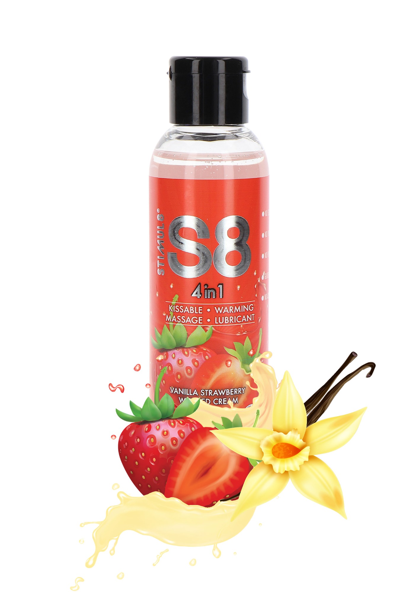 Lubrifiant pe Baza de Apa S8 Dessert Lube, Aroma Capsuni si Vanilie, 125ml