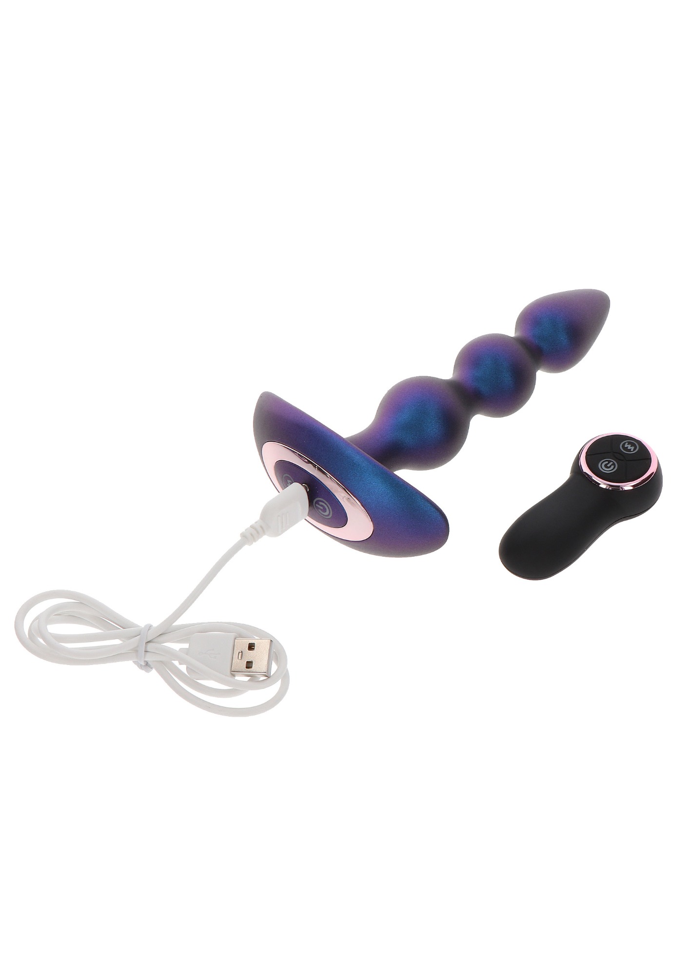 Dop Anal The Bold Buttocks Remote Control 10 Moduri Vibratii Silicon USB Albastru 16 cm, Nr. 4, Erotic24.ro