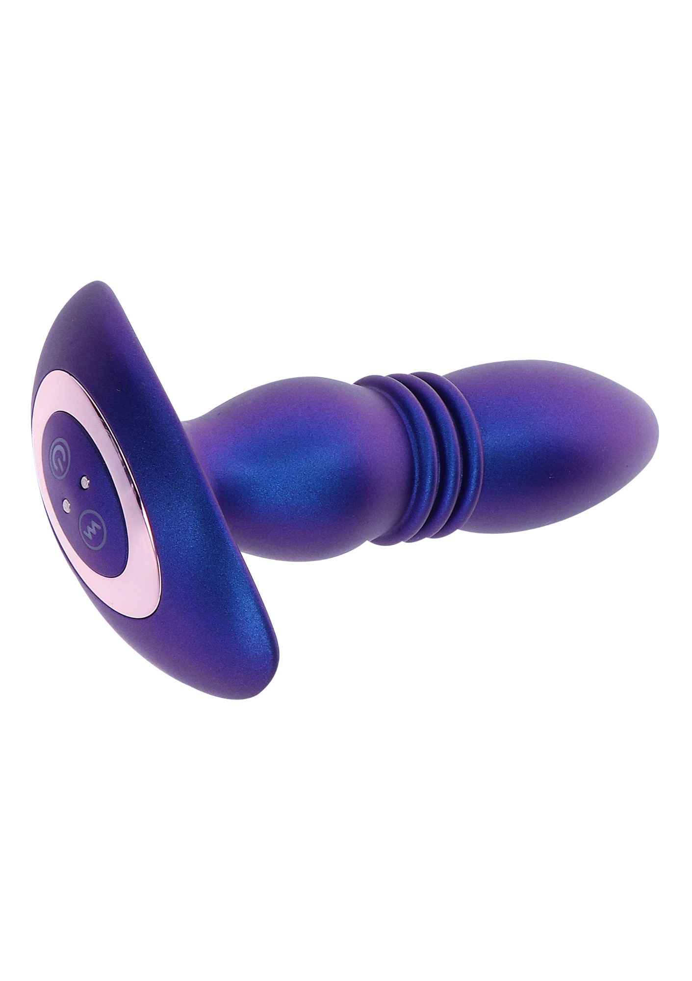 Dop Anal The Tough Buttocks Remote Control 10 Moduri Vibratii+10 Miscari Sus-Jos Silicon USB Albastru 15 cm, #3, Erotic24.ro