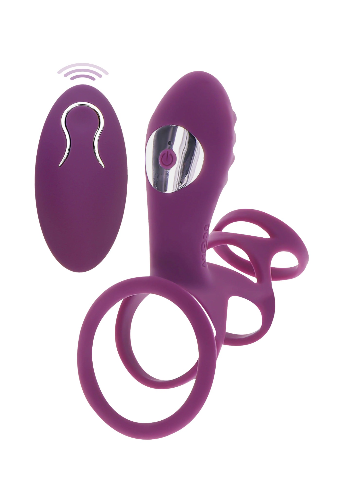 Inel de Penis Halo Halo C-Ring Remote Control 10 Moduri Vibratii Silicon USB, #2, Erotic24.ro