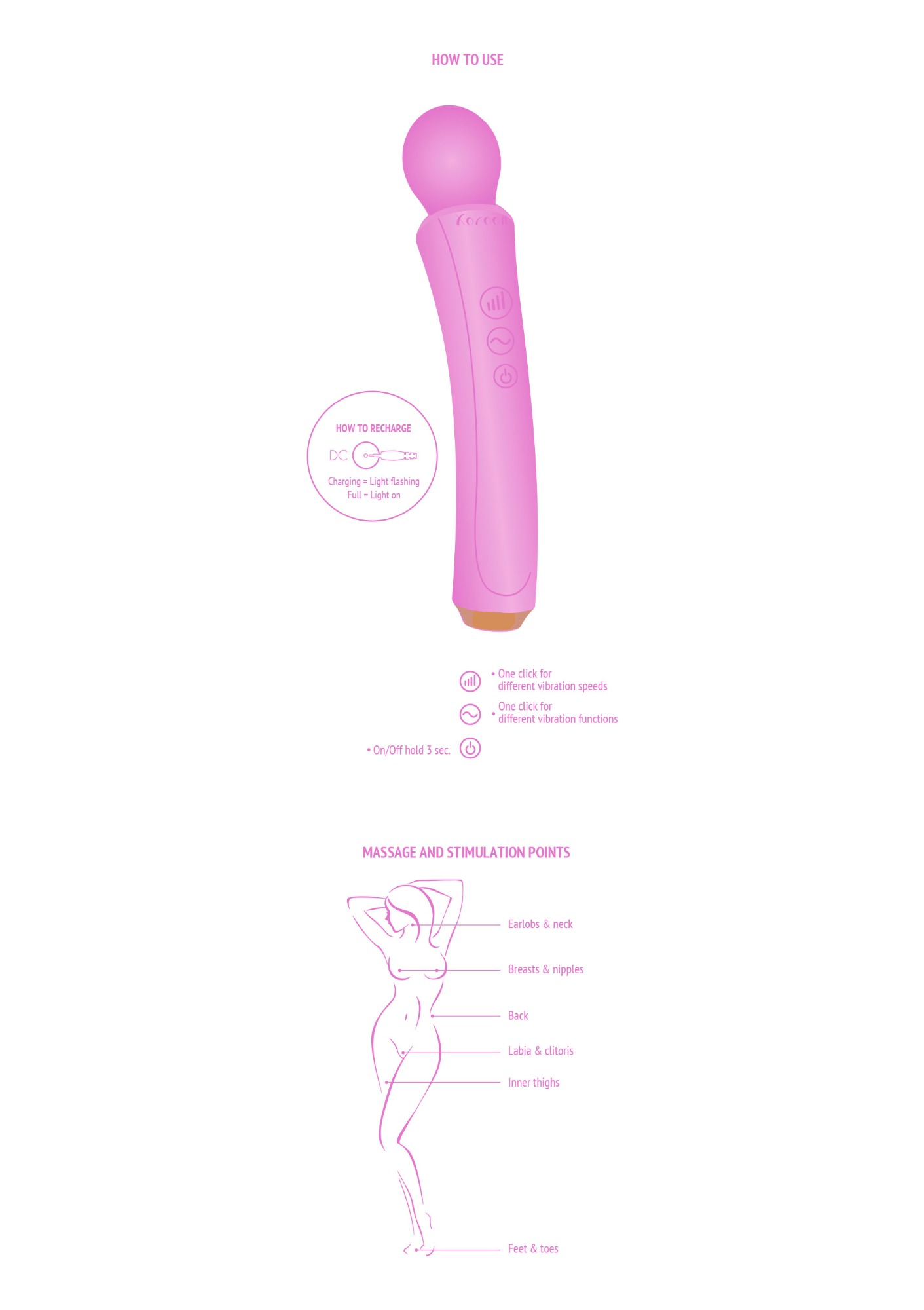 Vibrator The Curved Wand, 10 Moduri Vibratii, 3 Viteze, Silicon, USB, Roz, 27 cm, #6, Erotic24.ro