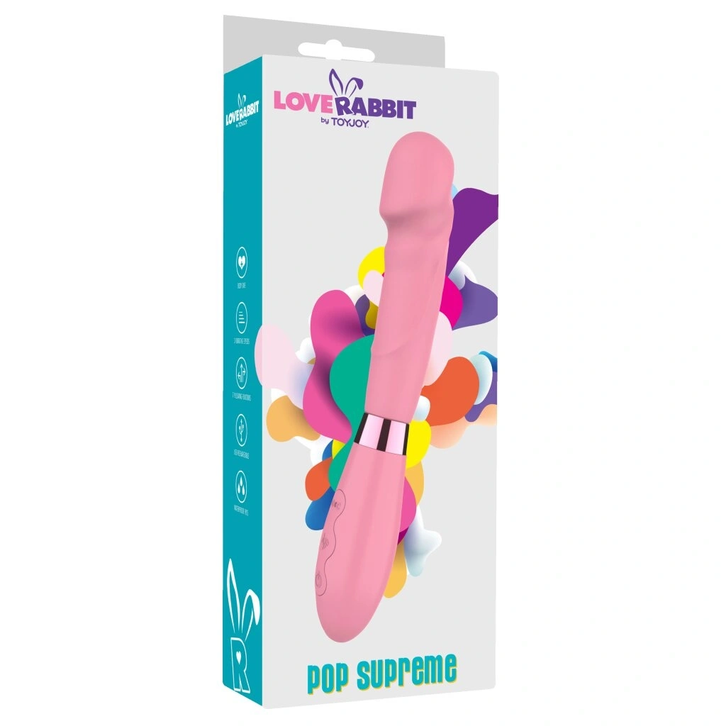 Vibrator Pop Supreme, 10 Moduri Vibratii, Silicon, USB, Roz, 21 cm, Nr. 4, Erotic24.ro