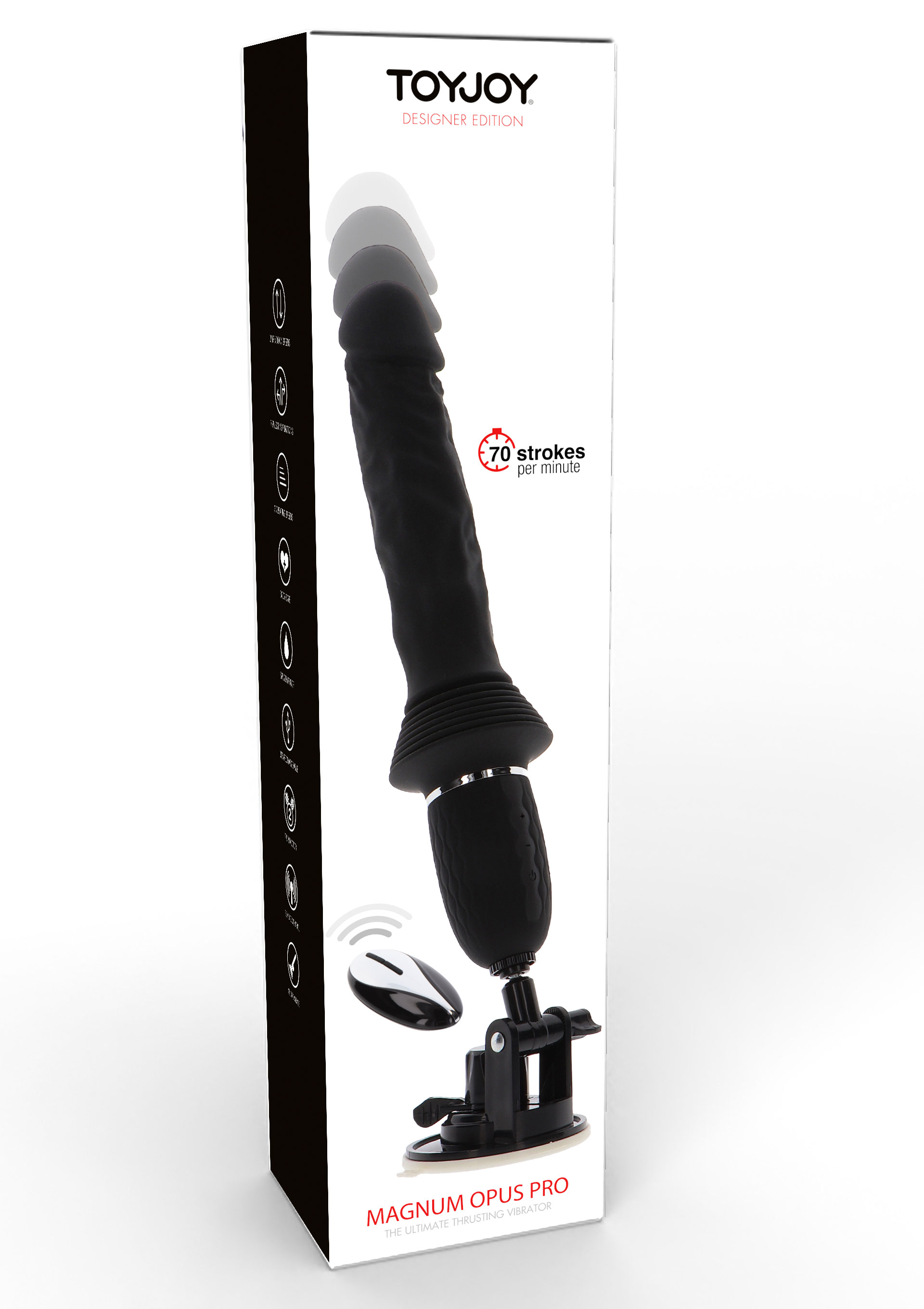 Vibrator cu Suport Magnum Opus Thruster Pro, Negru, #9, Erotic24.ro
