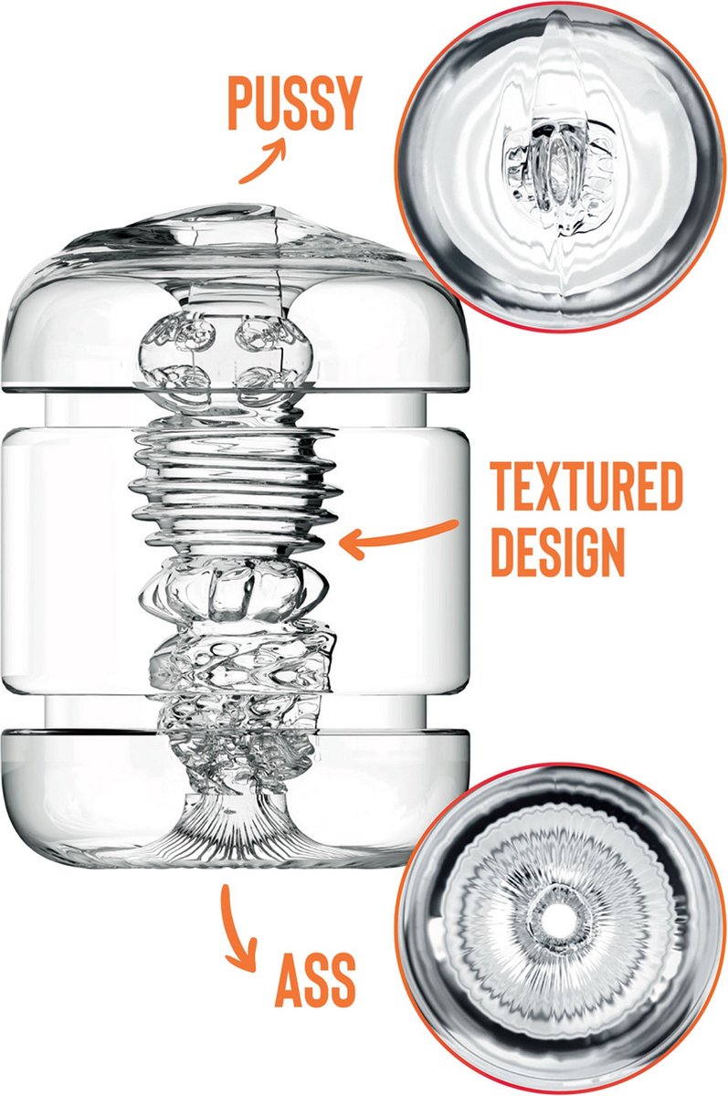 Masturbator Clear Shot Pussy&Ass, TPE, Transparent, #3, Erotic24.ro