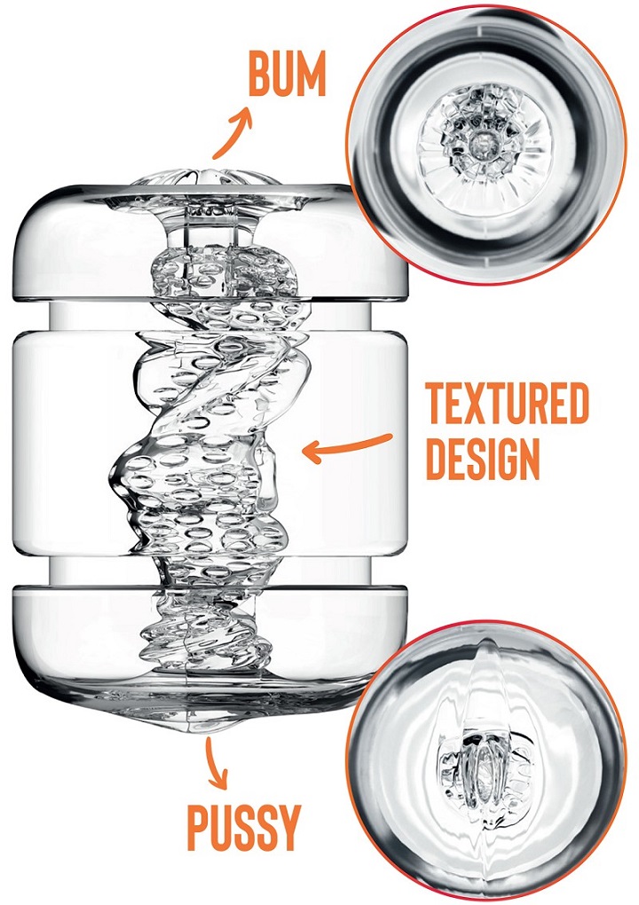 Masturbator Crystal Clear Pussy&Bum, TPE, Transparent, #3, Erotic24.ro