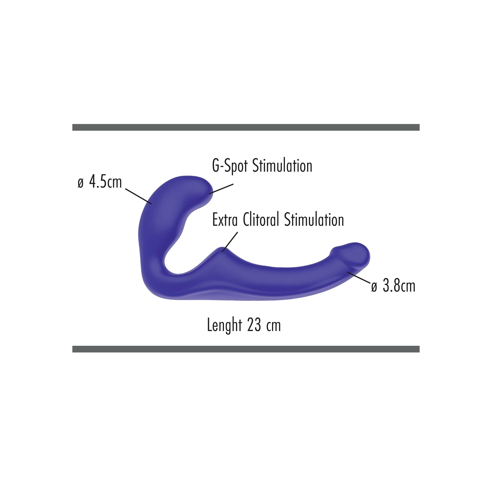 Strap-On Bend Over Boyfriend, Silicon, Violet, 23 cm, #5, Erotic24.ro