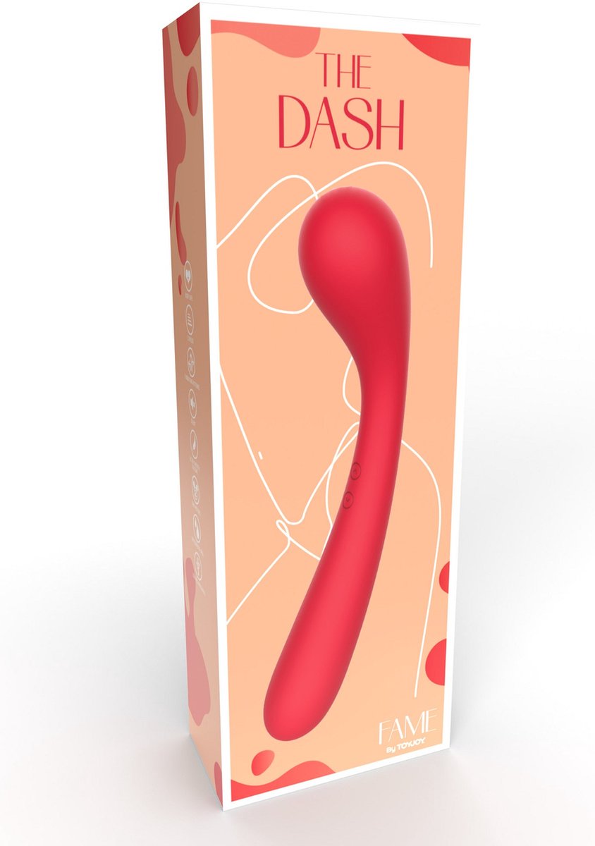 Vibrator Punctul G The Dash, 8 Moduri Stimulatoare, Silicon, USB, Rosu, 21.5 cm, #6, Erotic24.ro