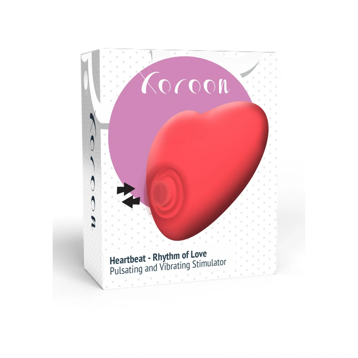 Stimulator Clitoris Xocoon Heartbeat Rhytm of Love, 5 Moduri Pulsatii + 10 Moduri Vibratii, Silicon, USB, Rosu, 7.5 cm, #9, Erotic24.ro