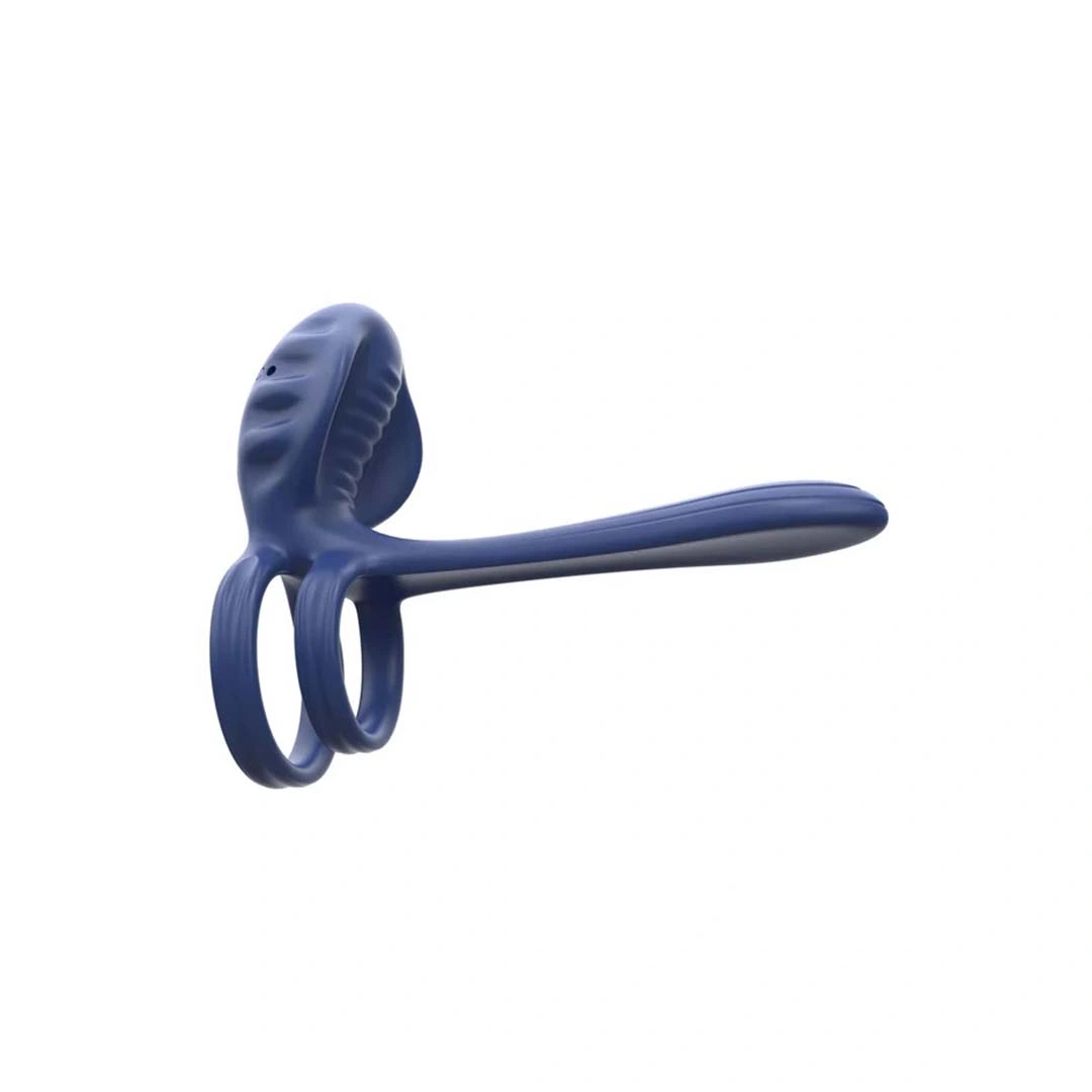 Inel de Penis Couples Slimline Vibrator, 9 Moduri Vibratii, Silicon, USB, Albastru, Nr. 1, Erotic24.ro